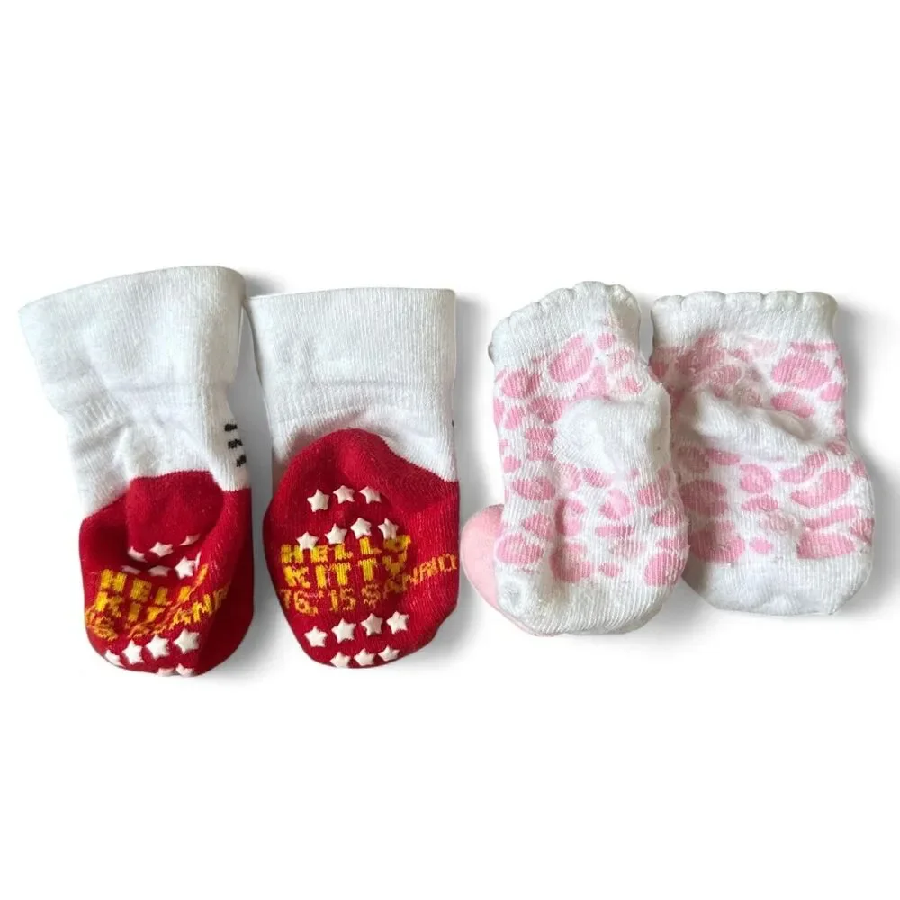 Baby Girl Socks & Soft Shoes Lot – Carter’s, Sanrio & More | 0–3 Months
